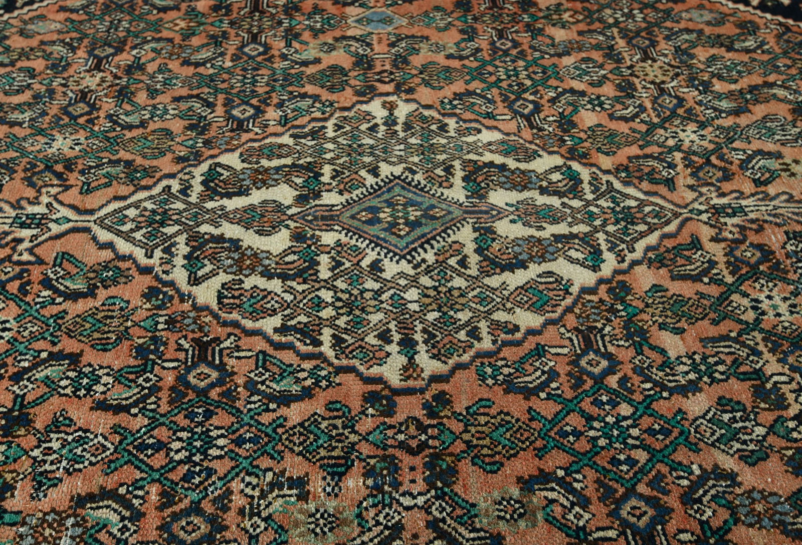 Semi Antique Peach Orange Tribal 8X11 Vintage Oriental Rug - 5