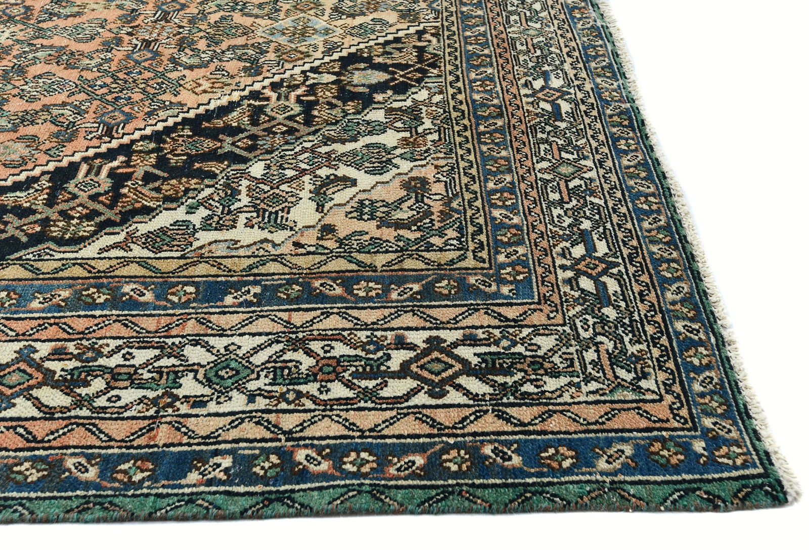 Semi Antique Peach Orange Tribal 8X11 Vintage Oriental Rug - 8