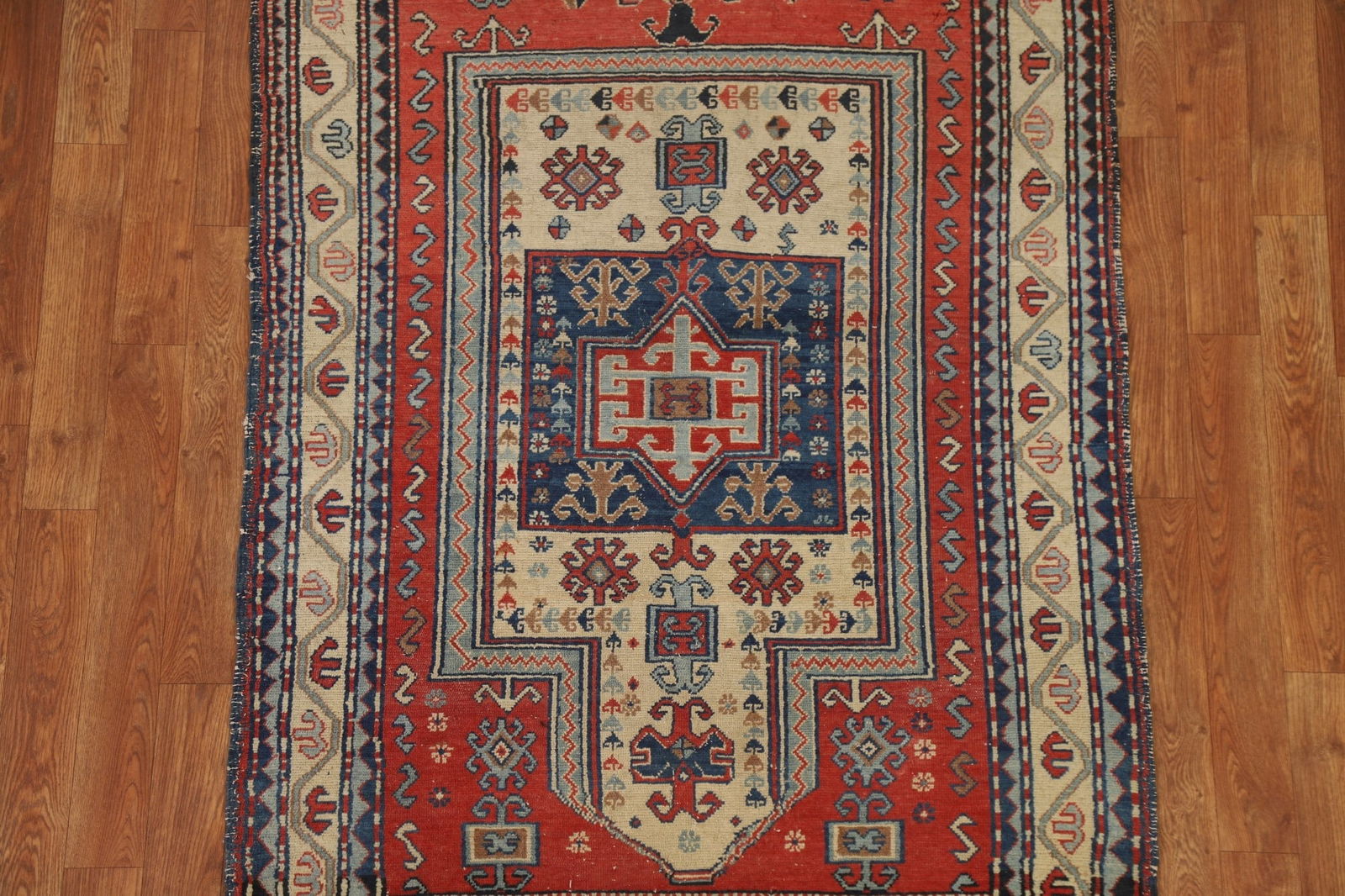 Pre-1900 Antique Vegetable Dye Shirvan-Kazak Area Rug 3x5 - 4