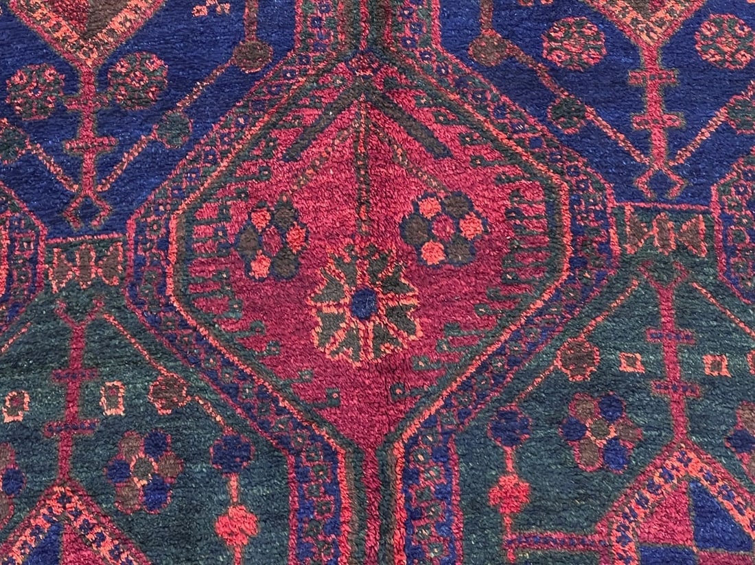 Hand-Knotted Antique Persian Afshar Maroon Wool Tribal Oriental Area Rug 4'2" x 6'5" - 8