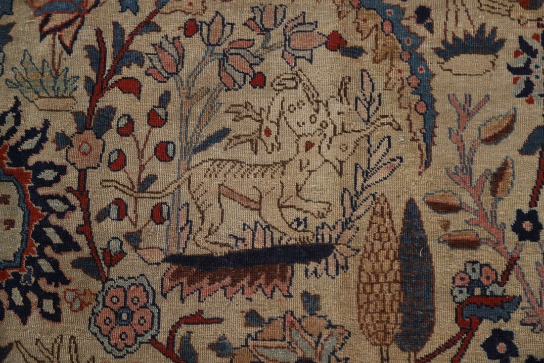 Pre-1900 Antique Vegetable Dye Tabriz Haj Jalili Persian Rug 13x20 - 12