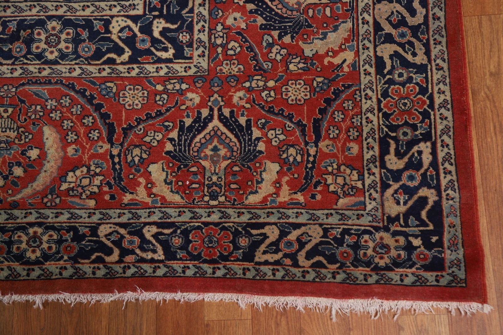 Pre-1900 Antique Vegetable Dye Tabriz Haj Jalili Persian Rug 13x20 - 7