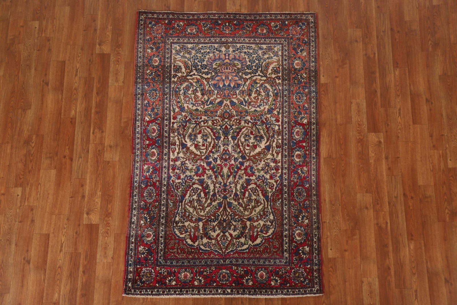 Antique Vegetable Dye Kerman Persian Area Rug 3x5 - 3
