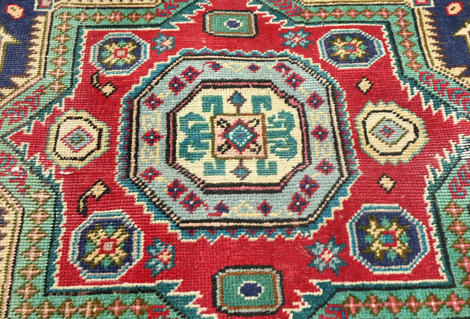 Semi Antique Dark Purple-navy Geometric 9X12 Traditional Oriental Rug - 5