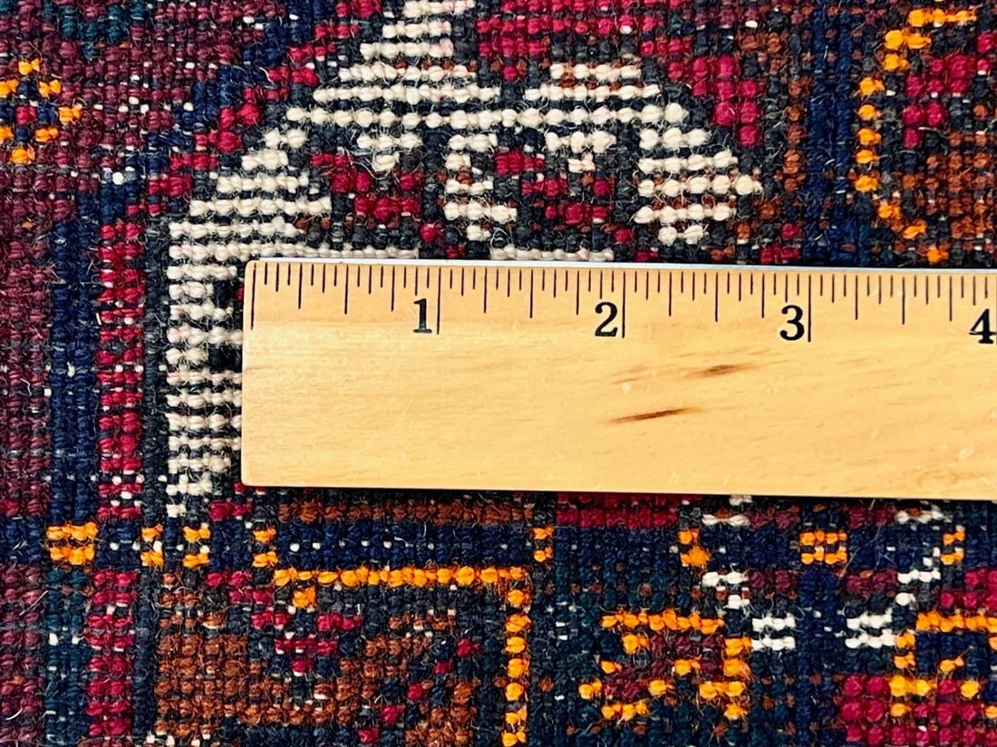 Antique Persian Balouch Hand Knotted Tribal Maroon Wool Oriental Area Rug 4'1" x 6'7" - 10