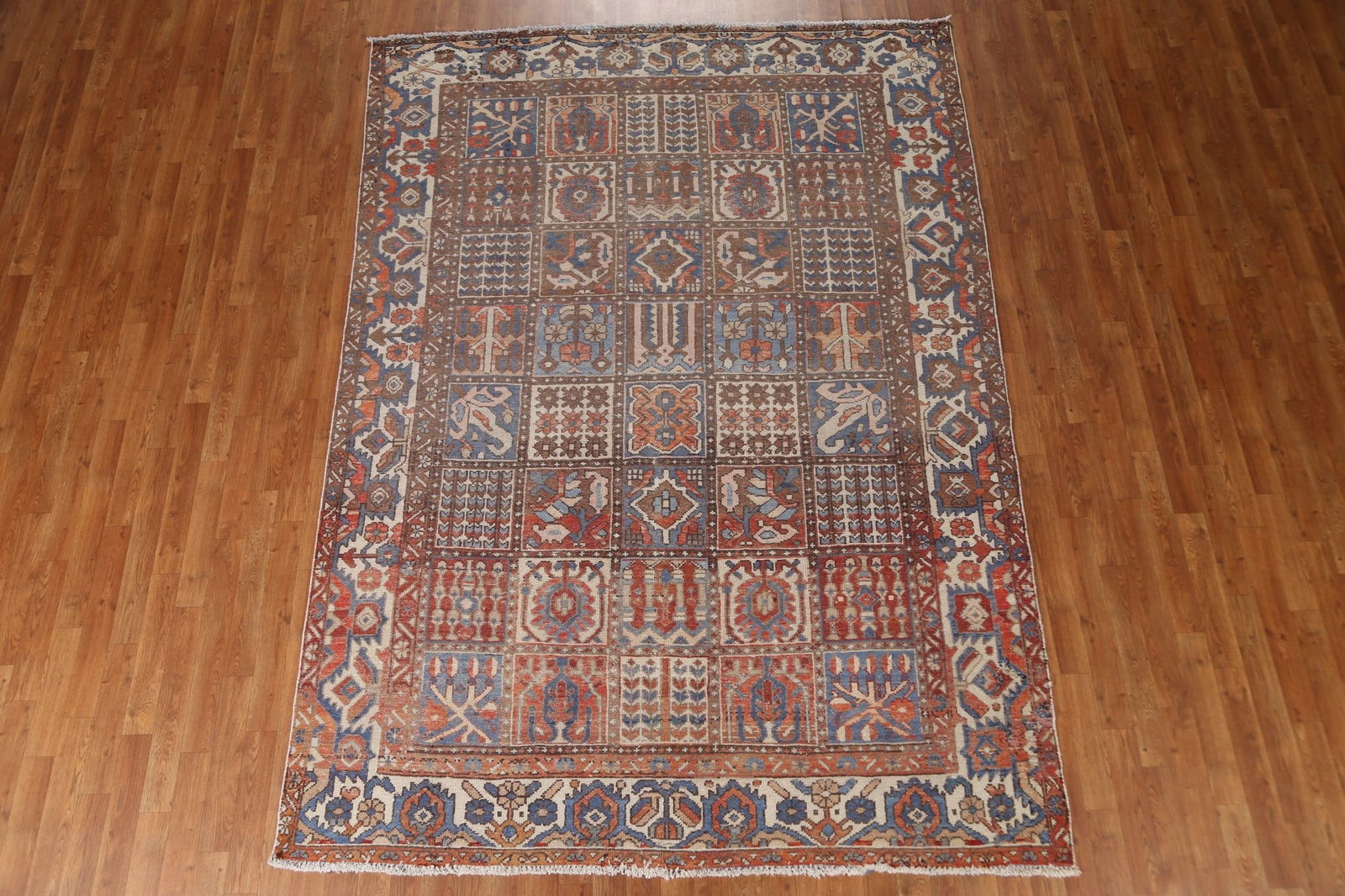 Antique Bakhtiari Persian Area Rug 7x9 - 3