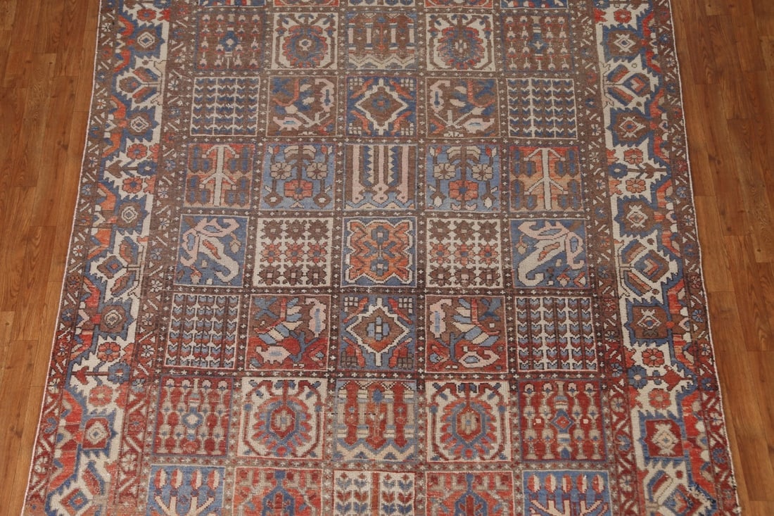 Antique Bakhtiari Persian Area Rug 7x9 - 4