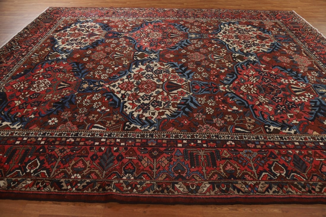 Antique Vegetable Dye Bakhtiari Persian Rug 11x13 - 16