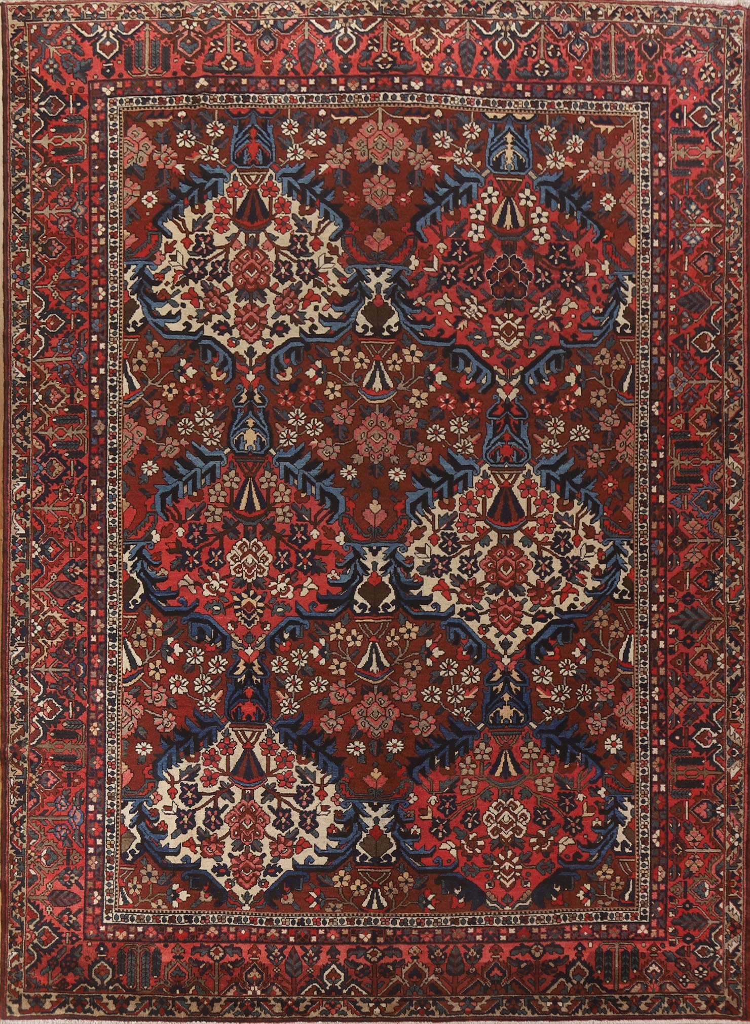 Antique Vegetable Dye Bakhtiari Persian Rug 11x13 (1 of 20)