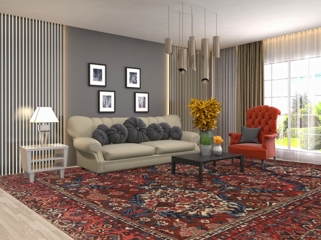 Antique Vegetable Dye Bakhtiari Persian Rug 11x13 - 2