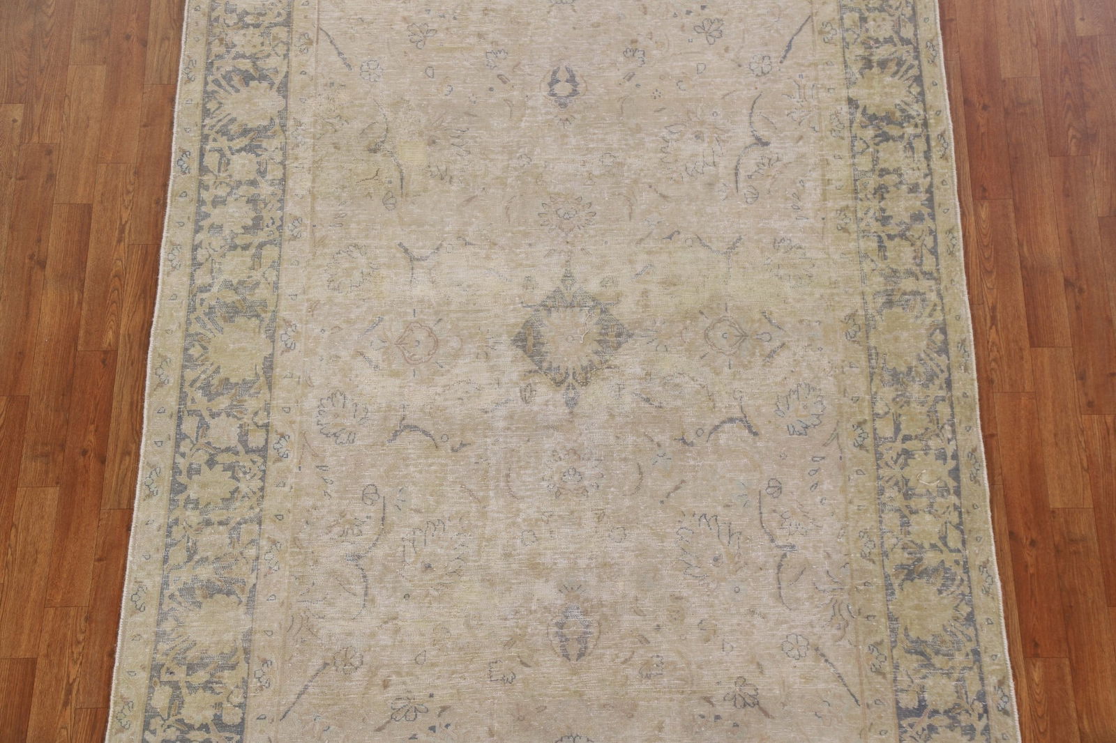 Antique Distressed Kerman Persian Area Rug 6x8 - 4