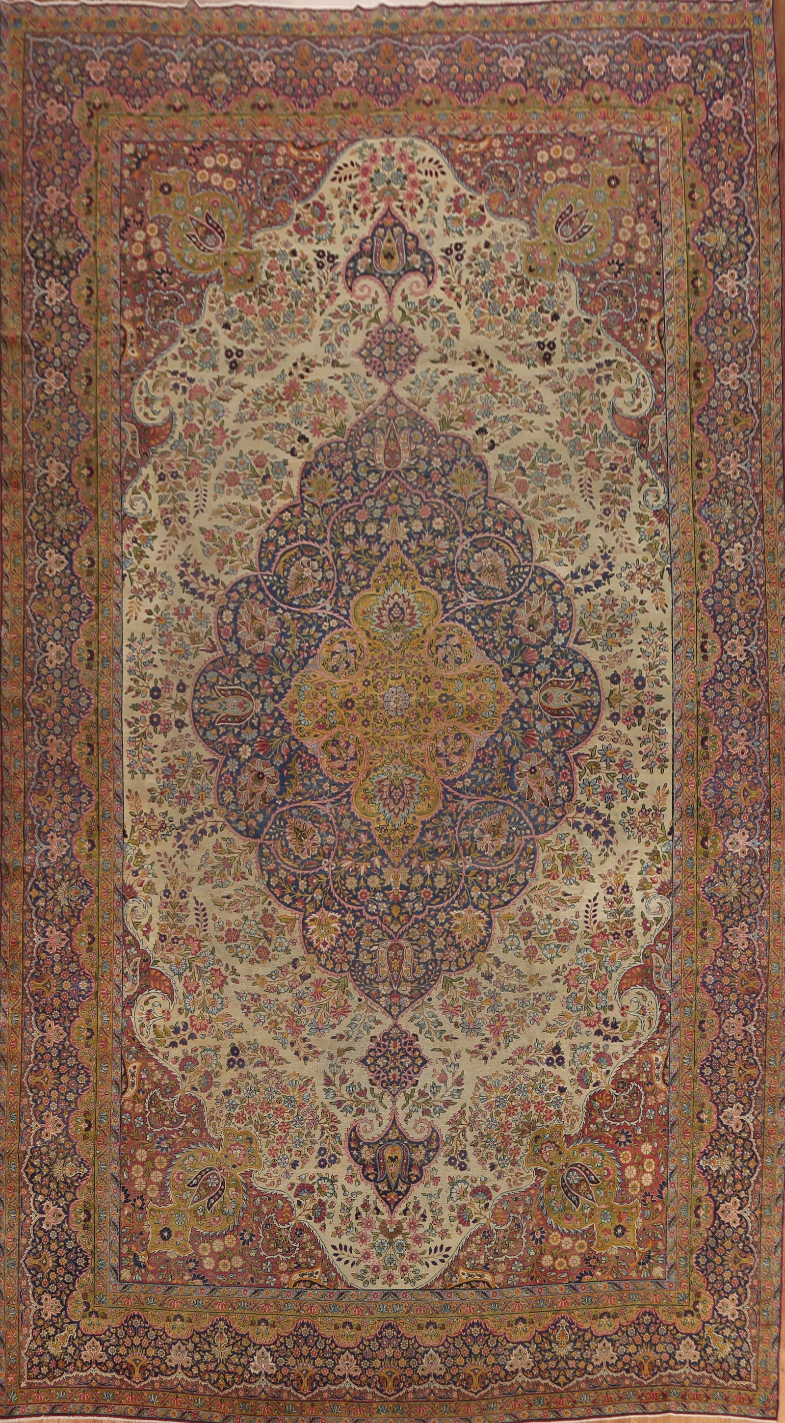 Pre-1900 Antique Kerman Vegetable Dye Persian Large Rug 11x18 (1 of 20)
