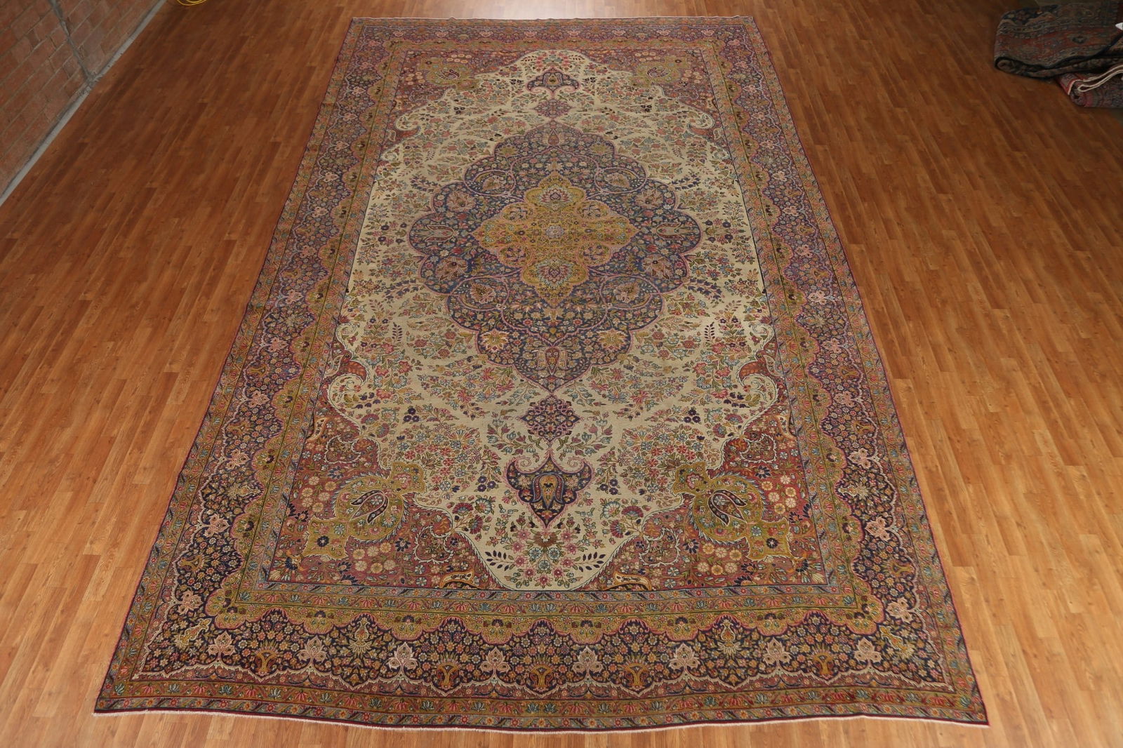 Pre-1900 Antique Kerman Vegetable Dye Persian Large Rug 11x18 - 3