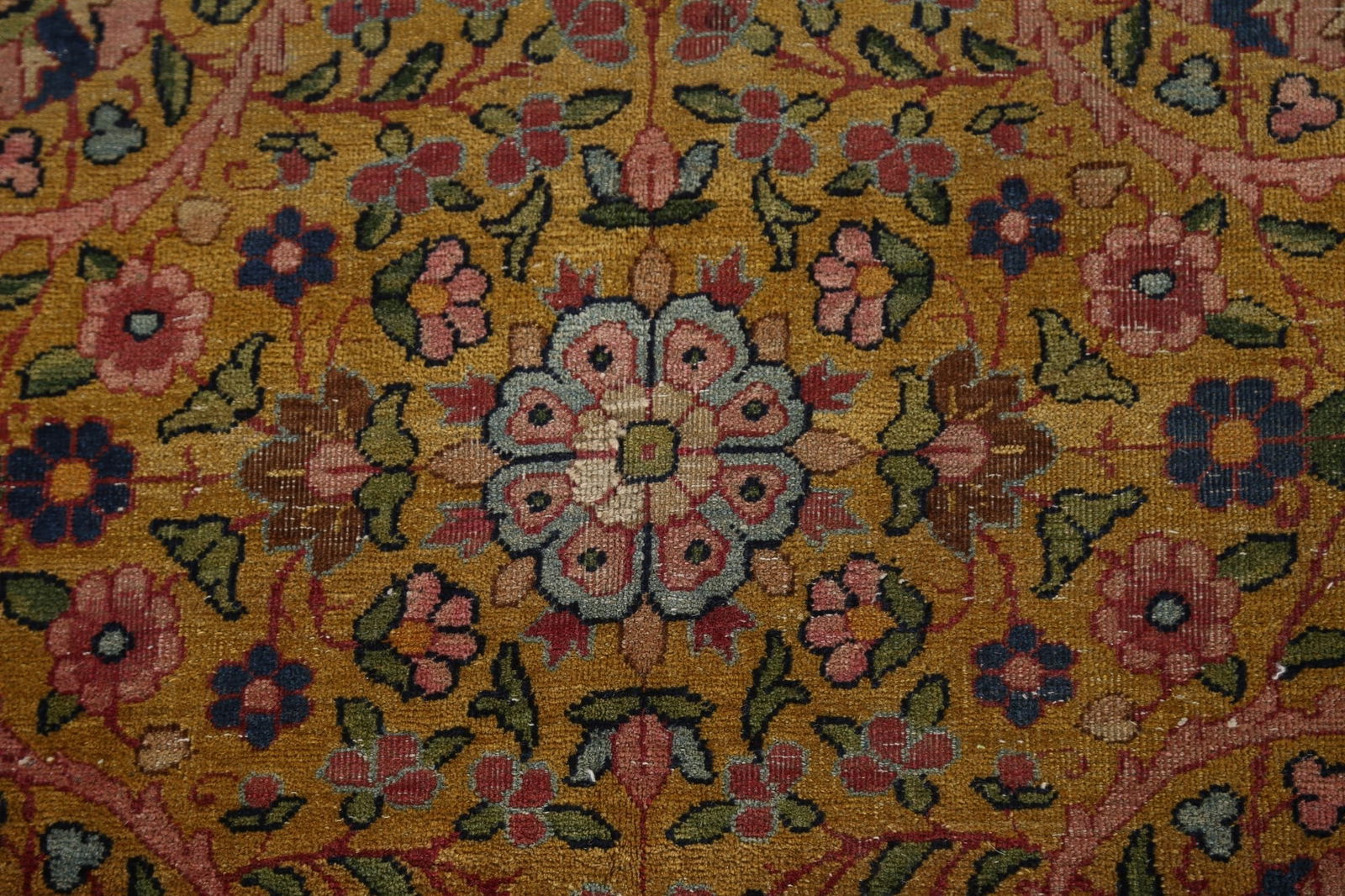 Pre-1900 Antique Kerman Vegetable Dye Persian Large Rug 11x18 - 9