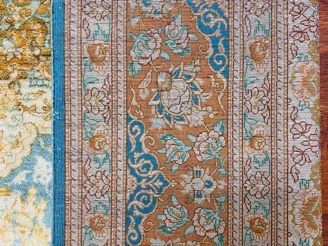 Vintage Persian Pure Silk Qum Rug-4700 - 8