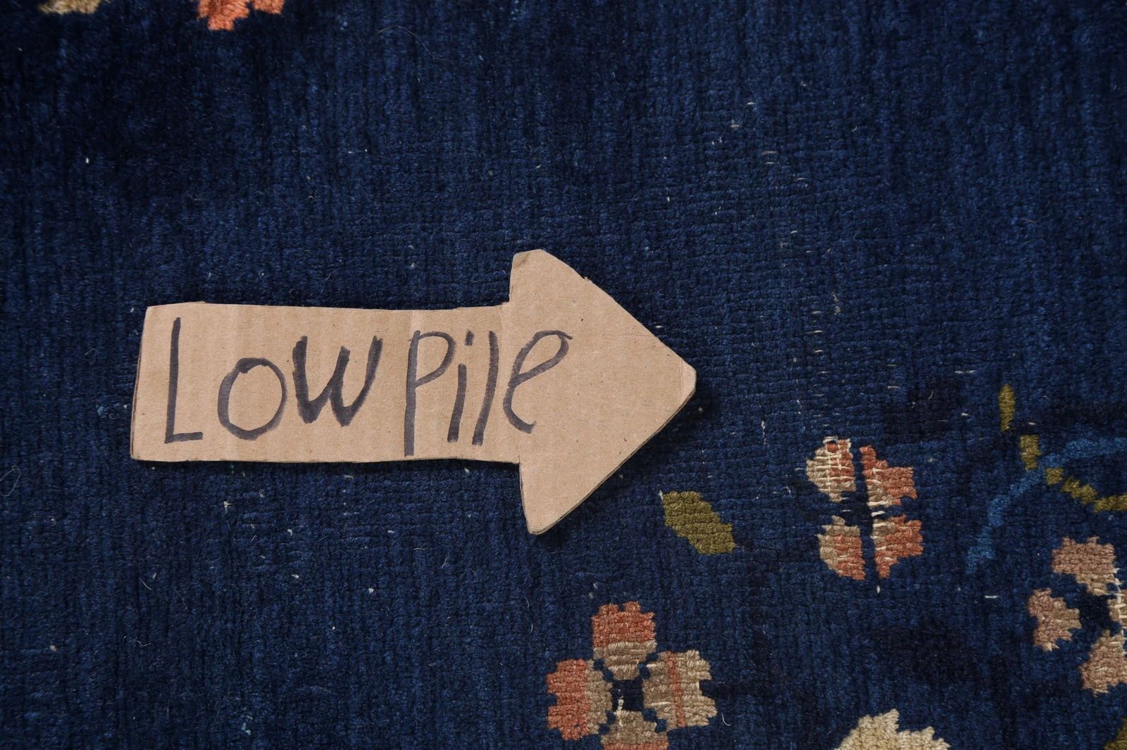 Blue Antique Art Deco Chinese Rug with Subtle Floral Pattern and Rich Details 3x6 - 10