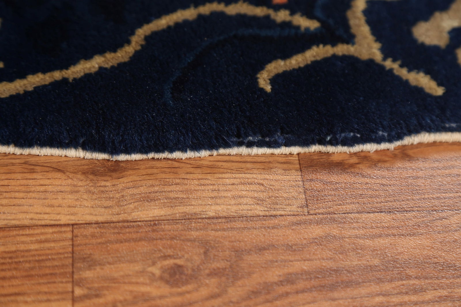 Blue Antique Art Deco Chinese Rug with Subtle Floral Pattern and Rich Details 3x6 - 19