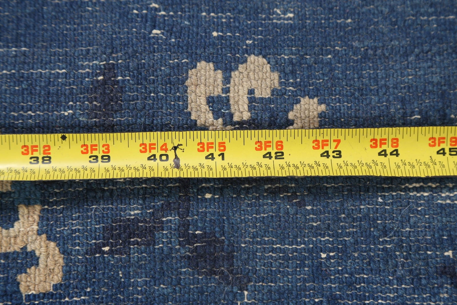 Blue Antique Art Deco Chinese Rug with Subtle Floral Pattern and Rich Details 3x6 - 20