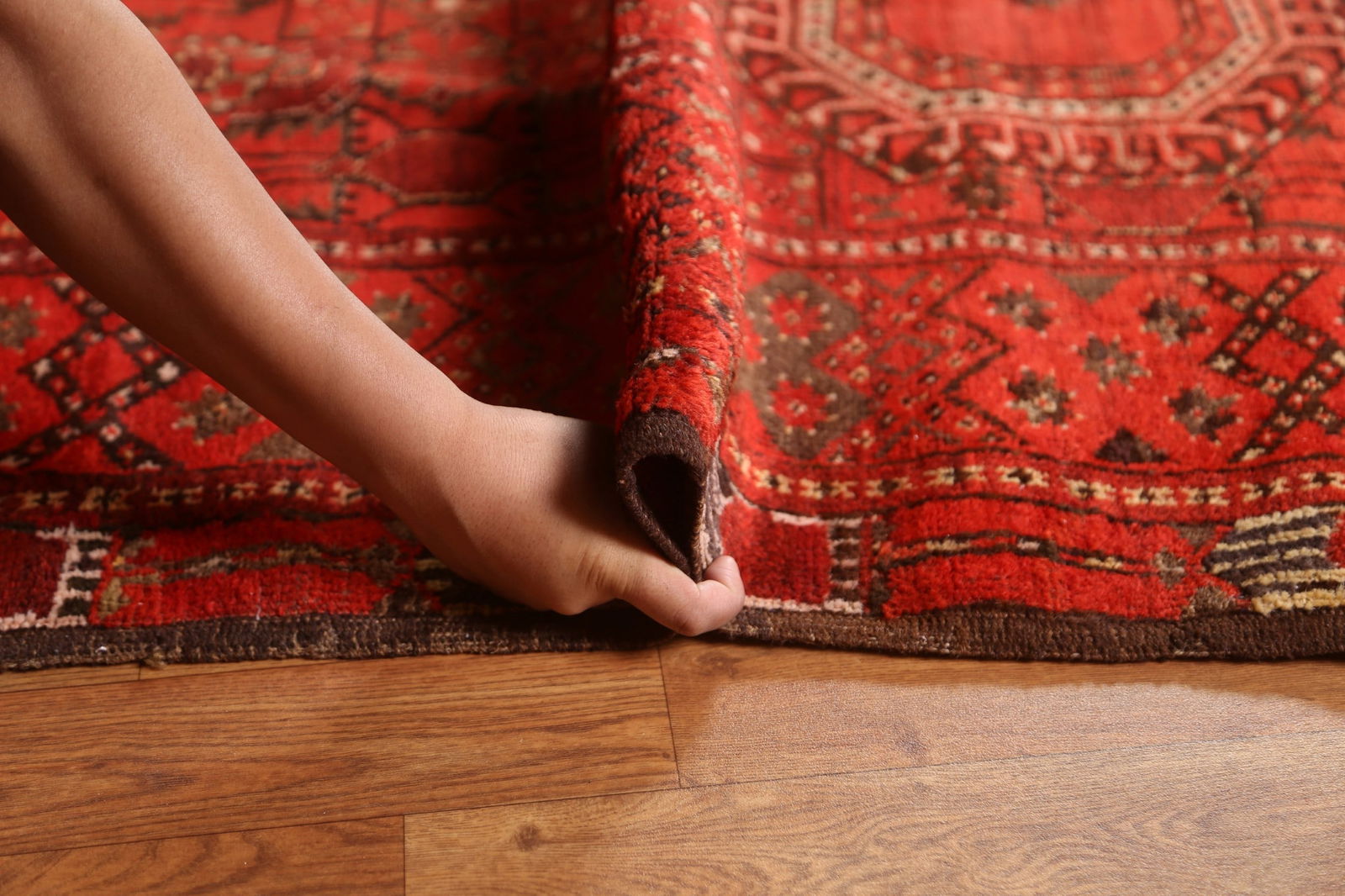 Pre-1900 Antique Turkoman Yamot Vegetable Dye Large Rug 9x18 - 19