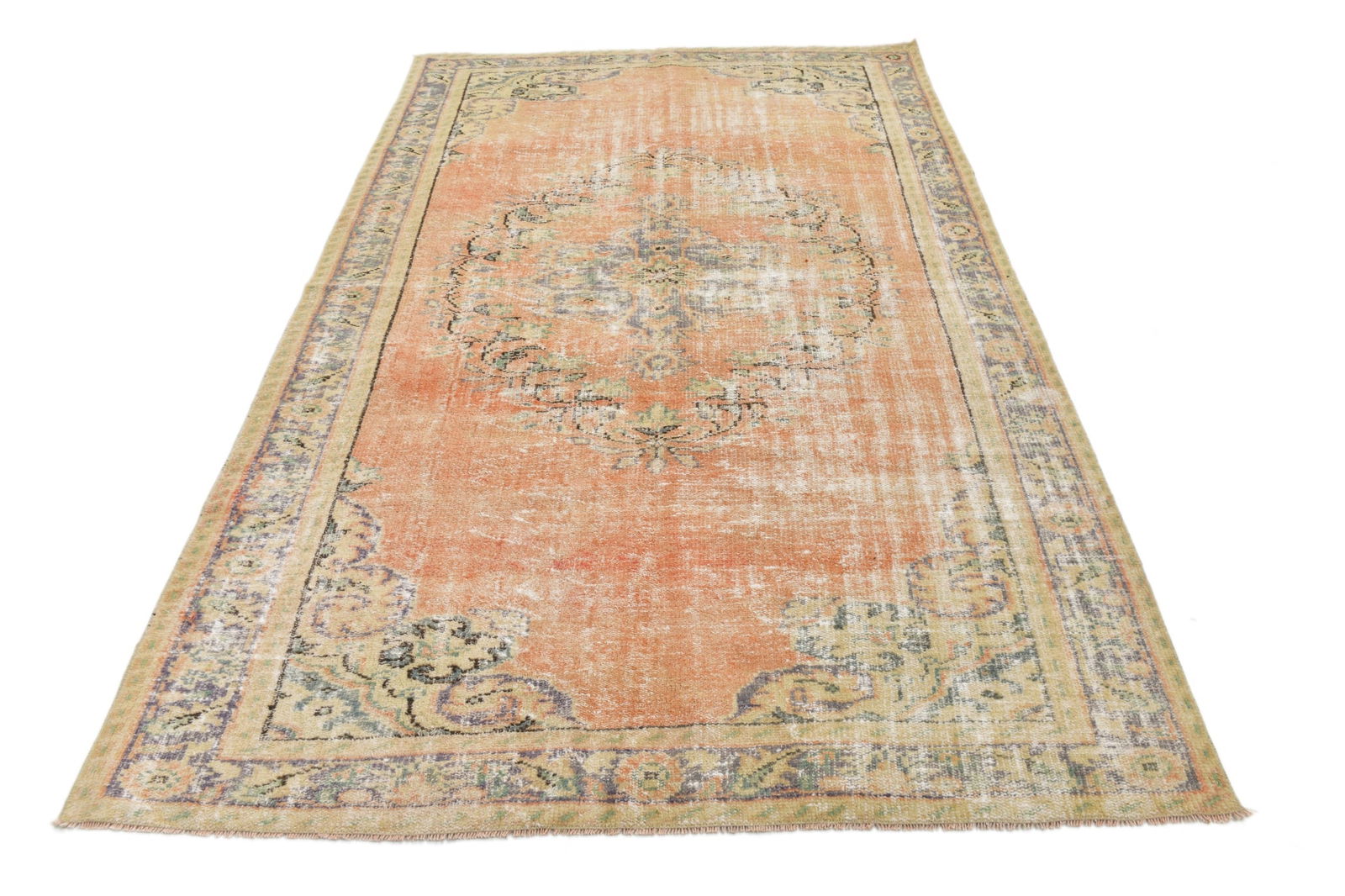 5'11'' x 9'4'' Handmade Vintage Wool Rug - 24726 - 2