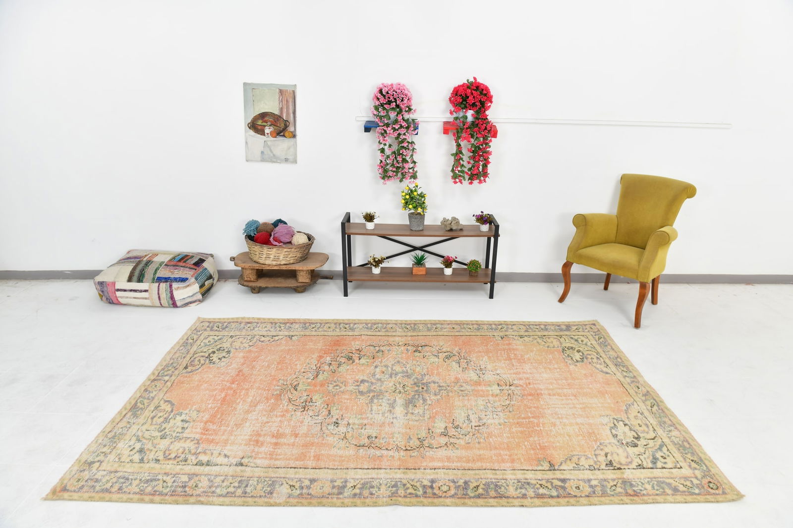 5'11'' x 9'4'' Handmade Vintage Wool Rug - 24726 - 4