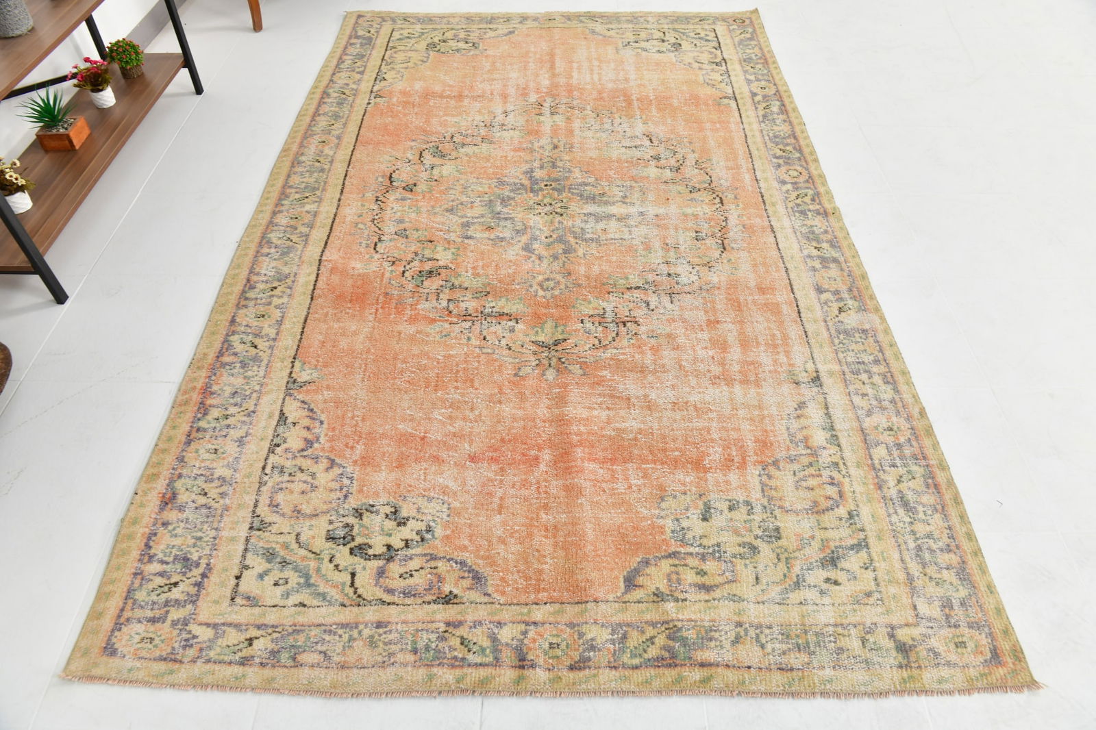 5'11'' x 9'4'' Handmade Vintage Wool Rug - 24726 - 7