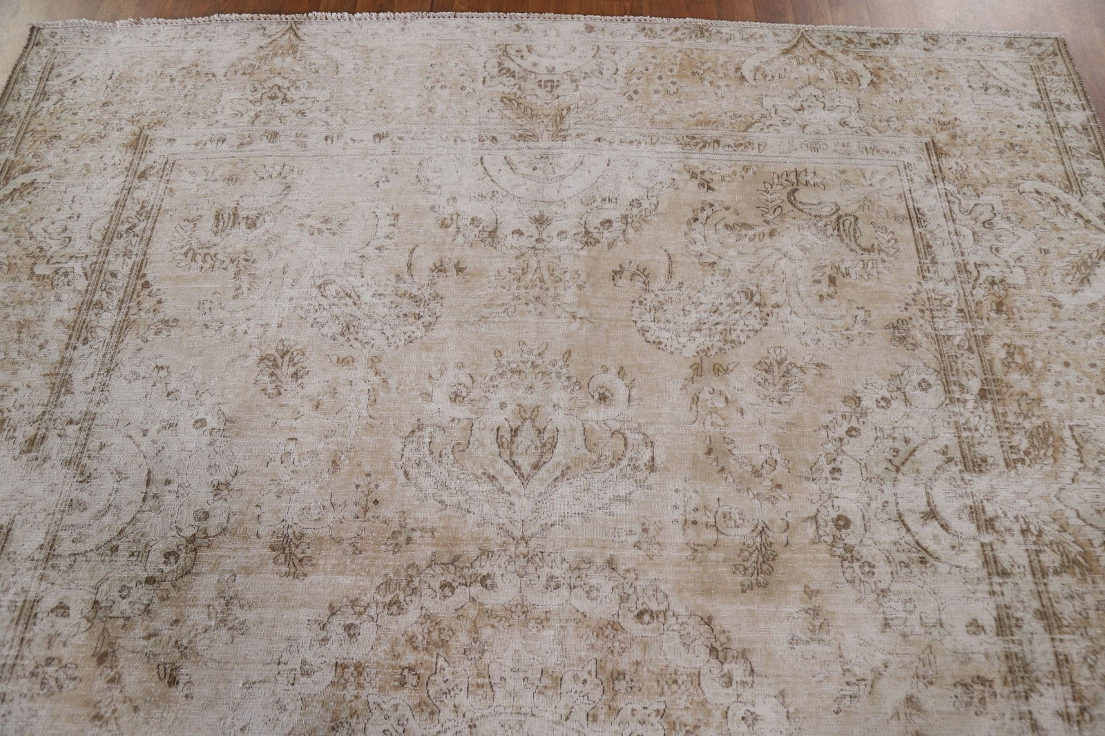 Antique Distressed Kerman Persian Area Rug 7x11 - 13