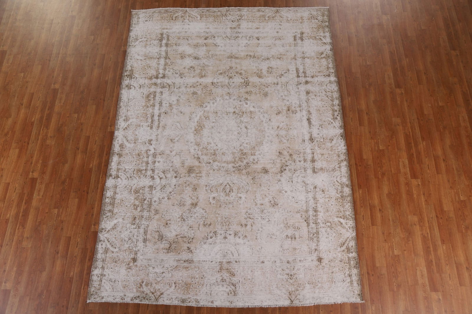 Antique Distressed Kerman Persian Area Rug 7x11 - 16