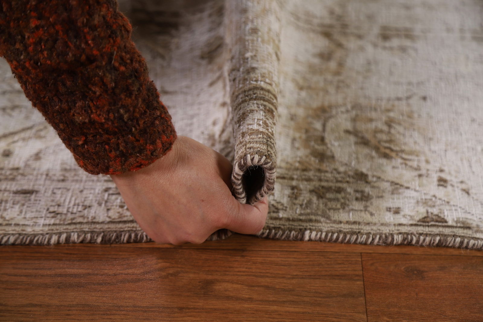 Antique Distressed Kerman Persian Area Rug 7x11 - 19