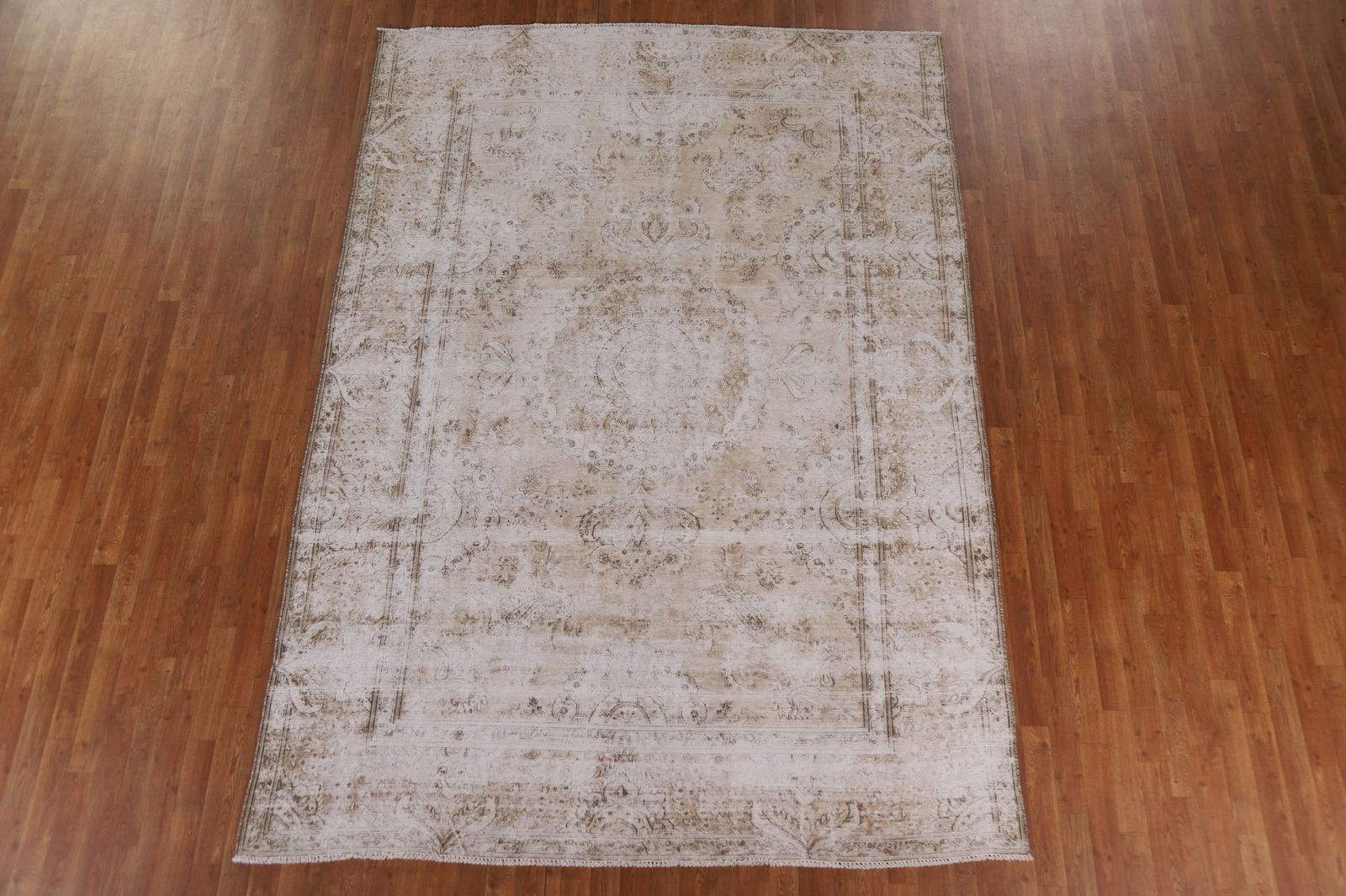 Antique Distressed Kerman Persian Area Rug 7x11 - 3