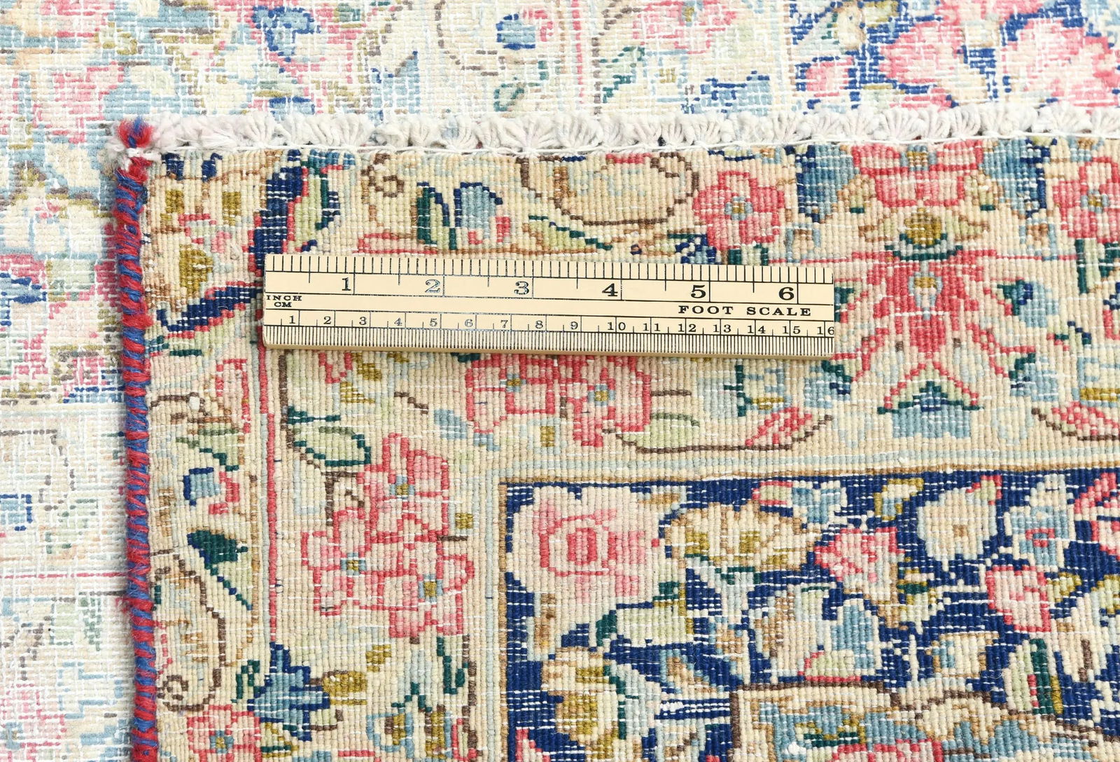 Antique Muted Navy Floral 9X12 Distressed Vintage Oriental Rug - 11