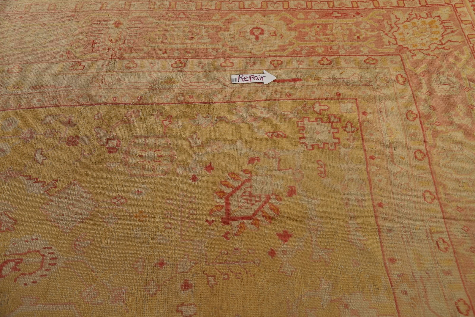 Pre-1900 Antique Vegetable Dye Oushak Large Rug 12x14 - 15