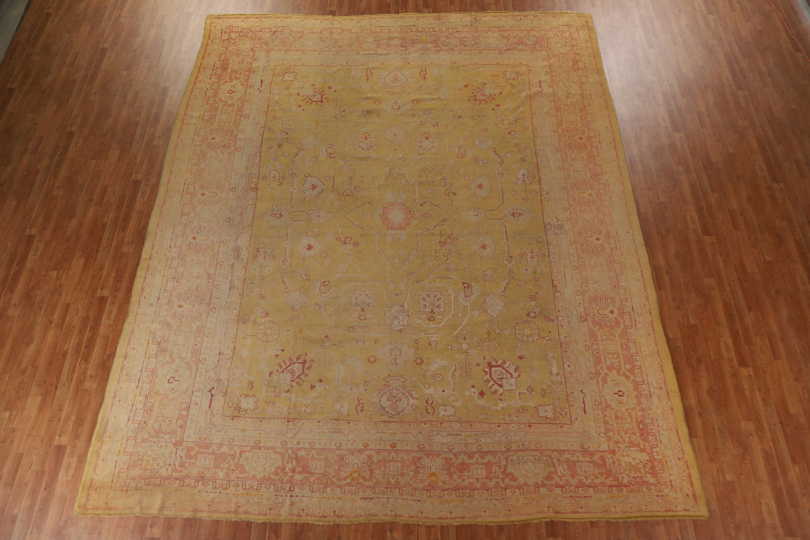 Pre-1900 Antique Vegetable Dye Oushak Large Rug 12x14 - 3