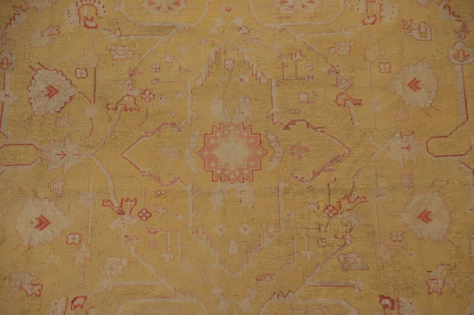 Pre-1900 Antique Vegetable Dye Oushak Large Rug 12x14 - 5