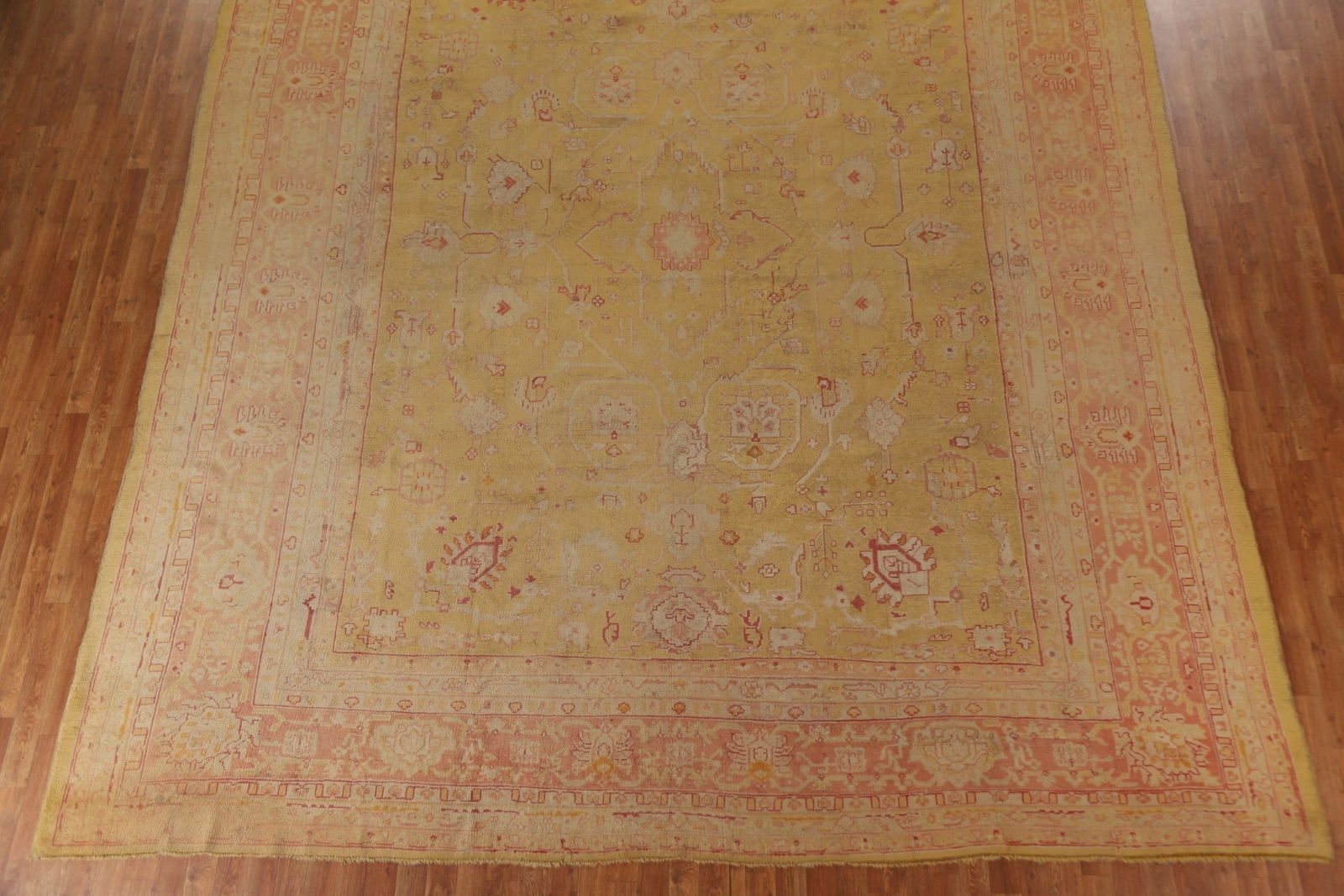 Pre-1900 Antique Vegetable Dye Oushak Large Rug 12x14 - 6