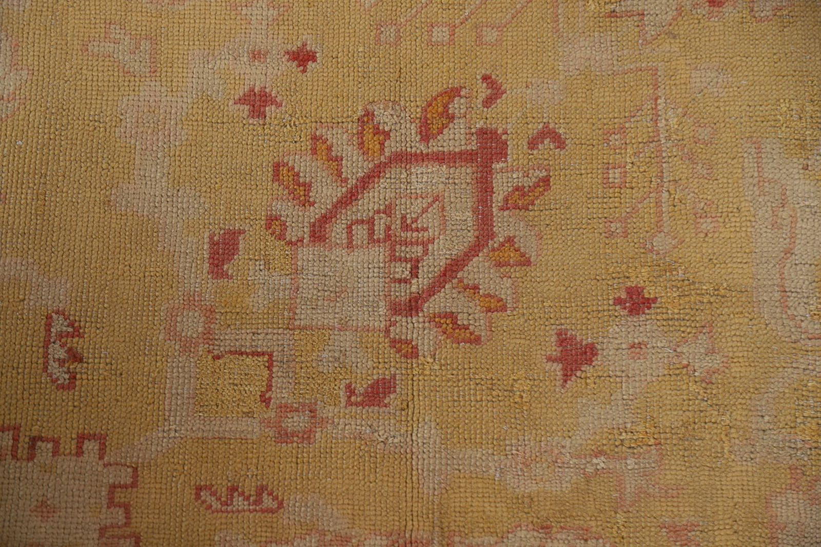 Pre-1900 Antique Vegetable Dye Oushak Large Rug 12x14 - 9