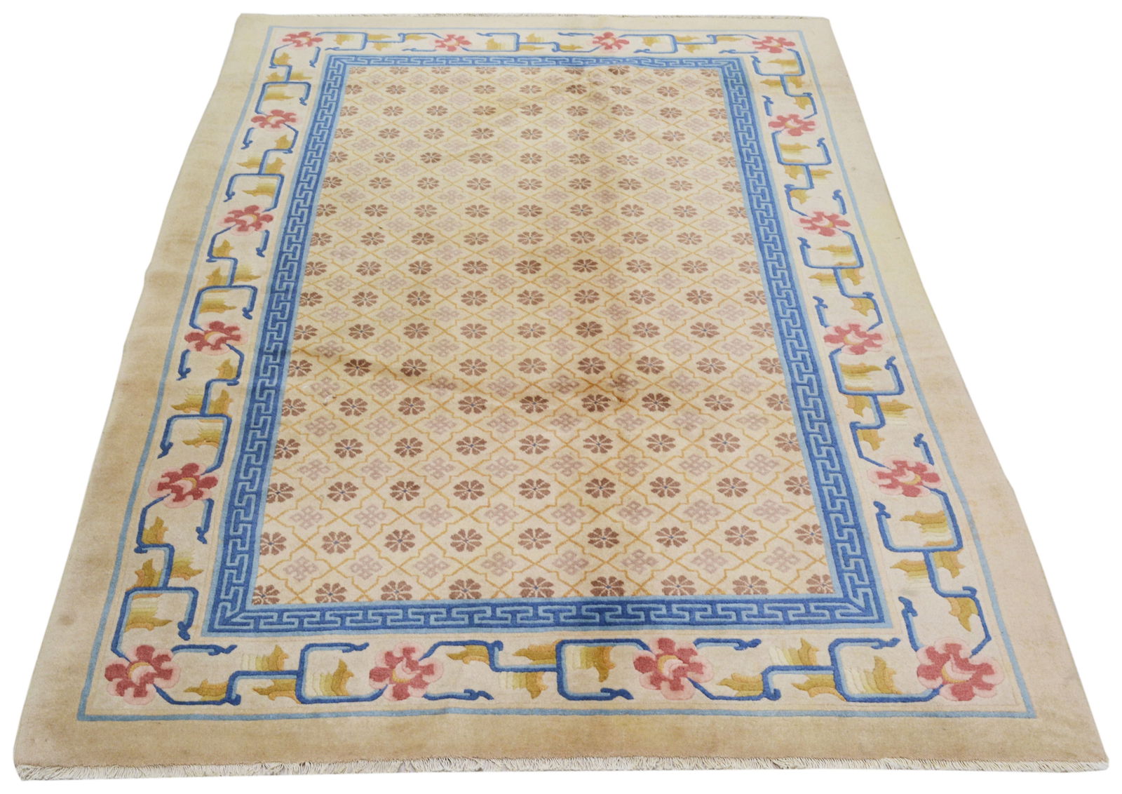 HAND KNOTTED WOOL ANTIQUES RUG - 2