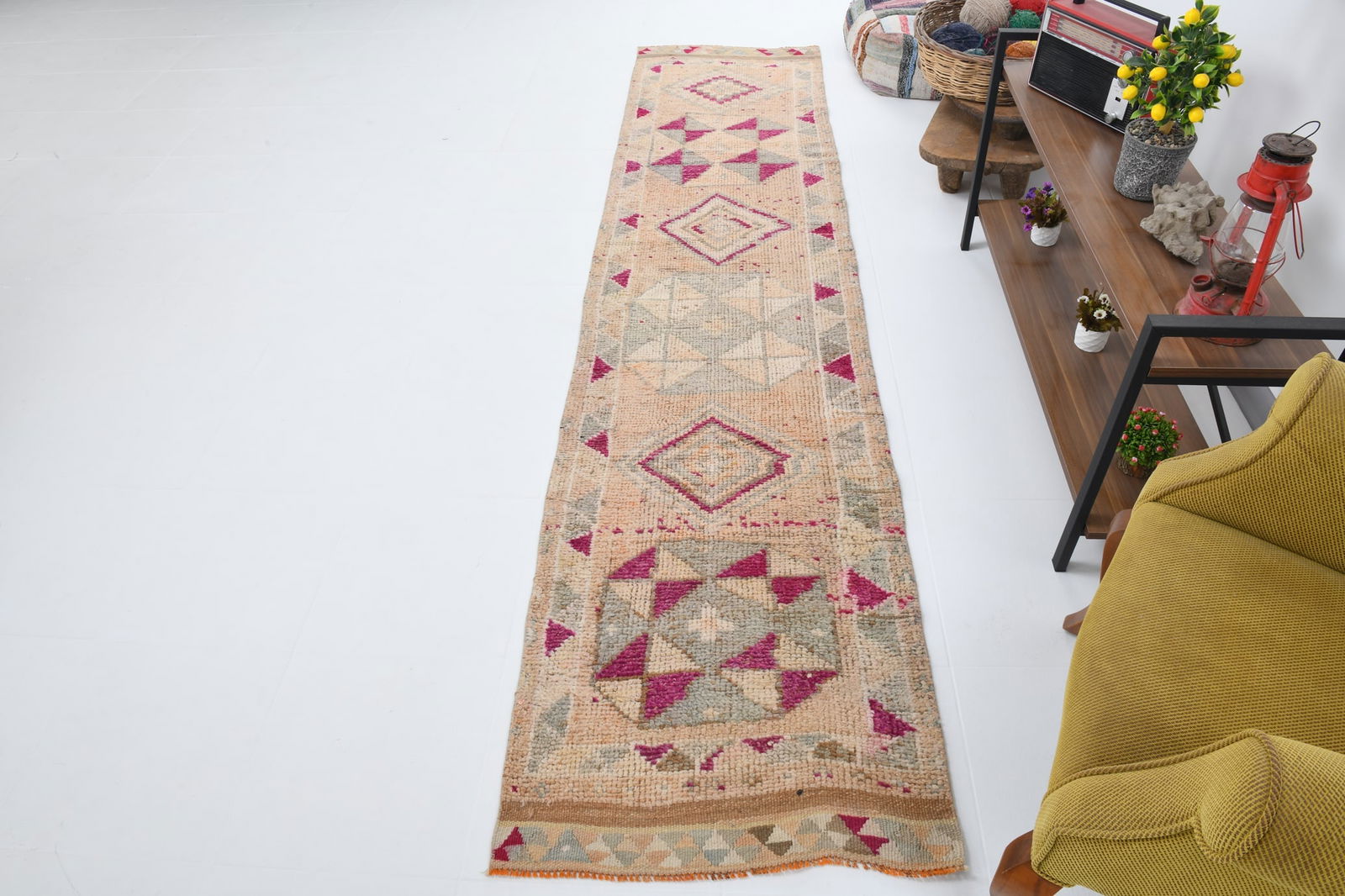 2'5'' x 10'10'' Vintage Wool Runner Rug - 18026 - 5