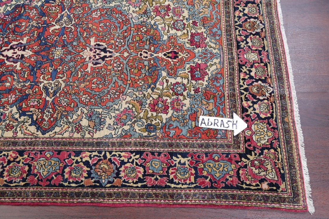 Pre-1900 Antique Vegetable Dye Sarouk Farahan Persian Rug 4x7 - 15
