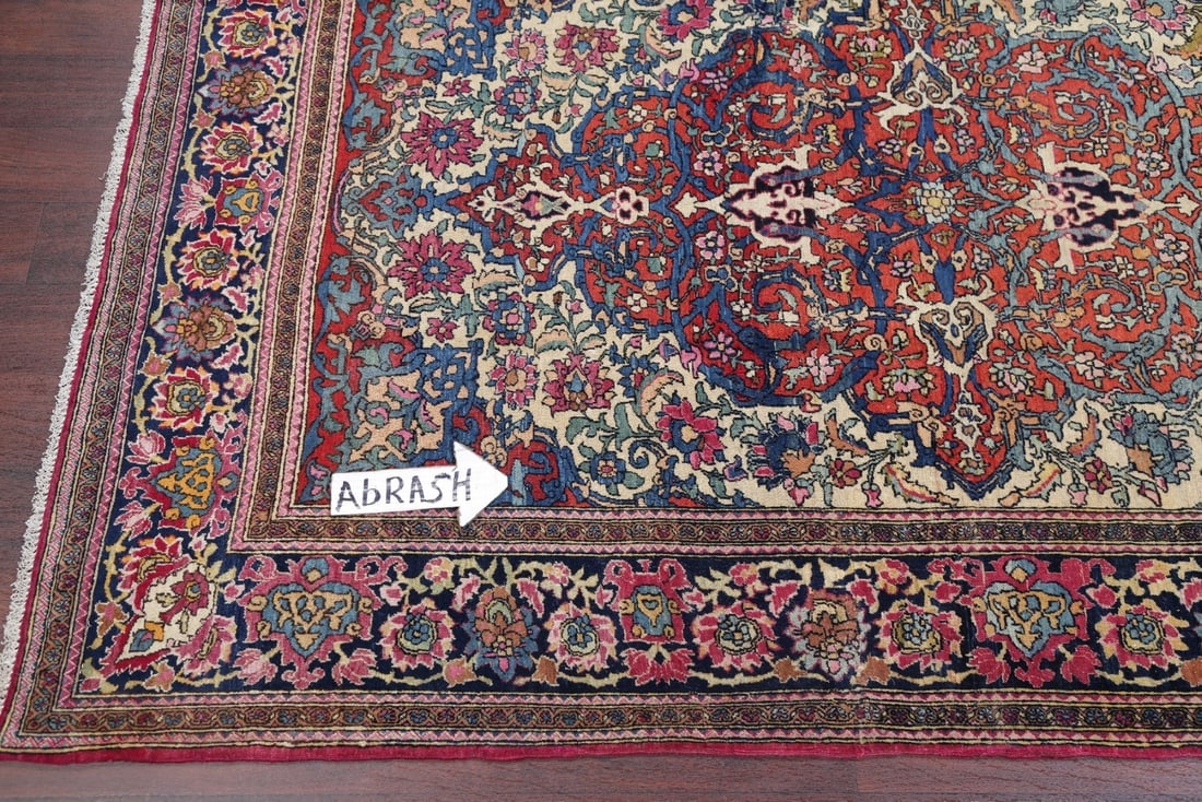 Pre-1900 Antique Vegetable Dye Sarouk Farahan Persian Rug 4x7 - 16
