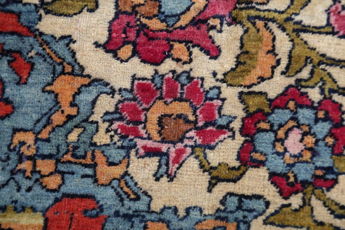 Pre-1900 Antique Vegetable Dye Sarouk Farahan Persian Rug 4x7 - 7
