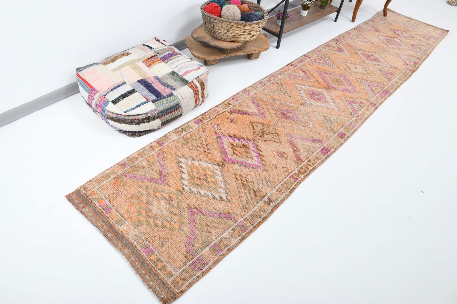 2'9'' x 14'8'' Vintage Wool Runner Rug - 18092 - 5