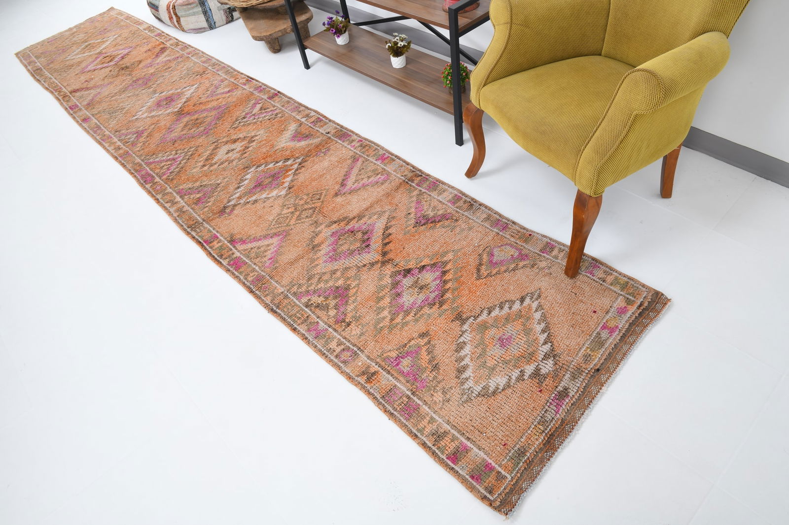 2'9'' x 14'8'' Vintage Wool Runner Rug - 18092 - 6
