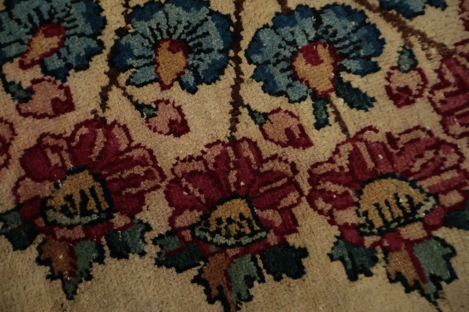 Antique Vegetable Dye Kerman Persian Large Rug 12x22 - 14