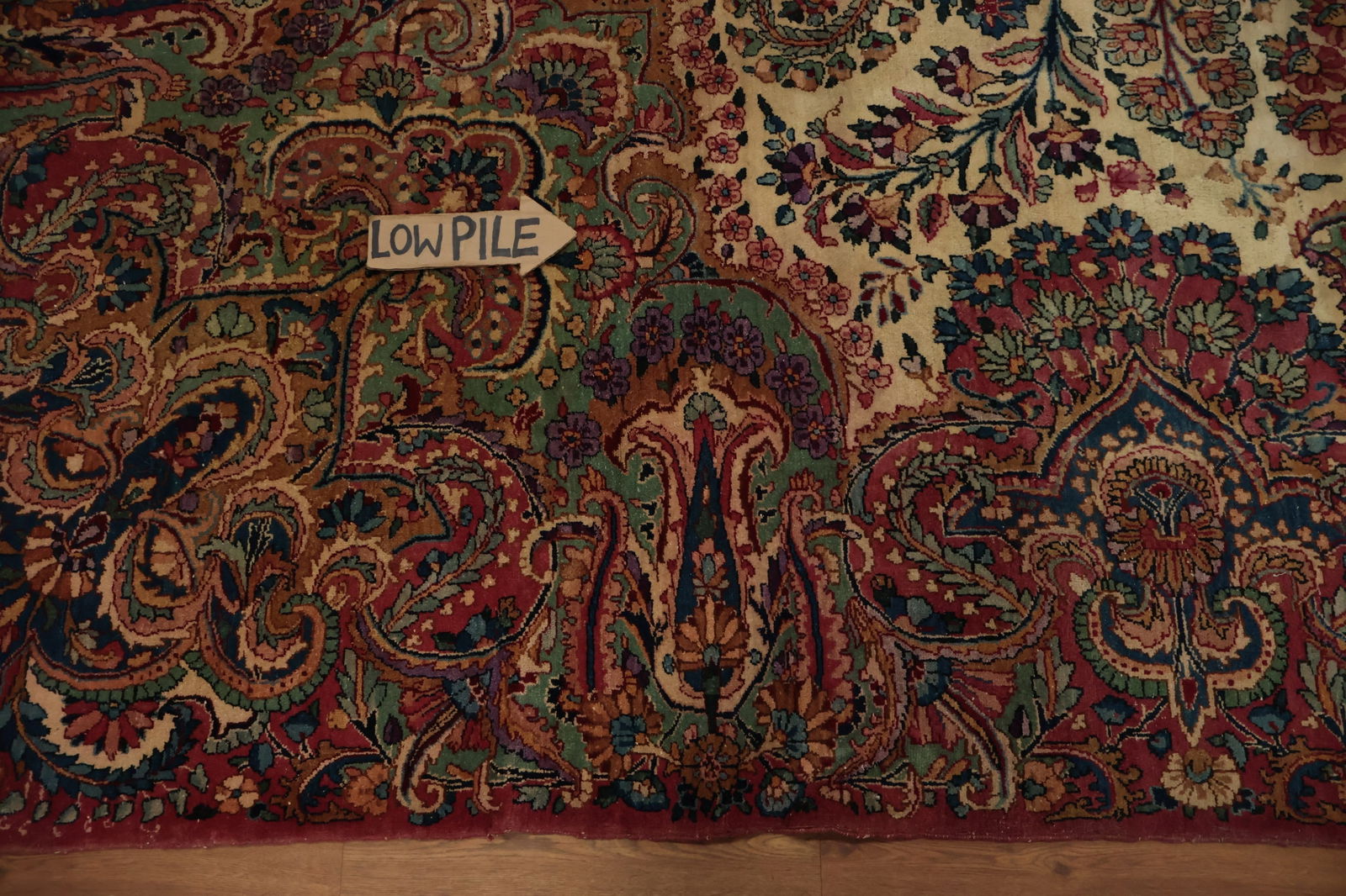 Antique Vegetable Dye Kerman Persian Large Rug 12x22 - 16