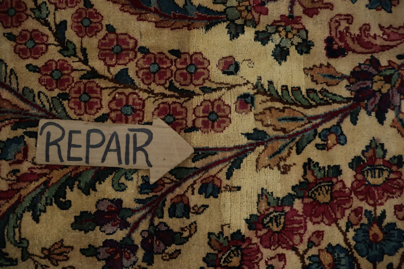 Antique Vegetable Dye Kerman Persian Large Rug 12x22 - 17