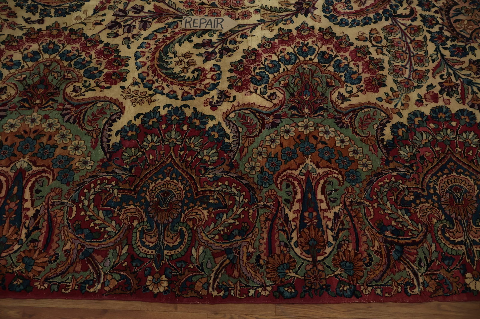 Antique Vegetable Dye Kerman Persian Large Rug 12x22 - 18