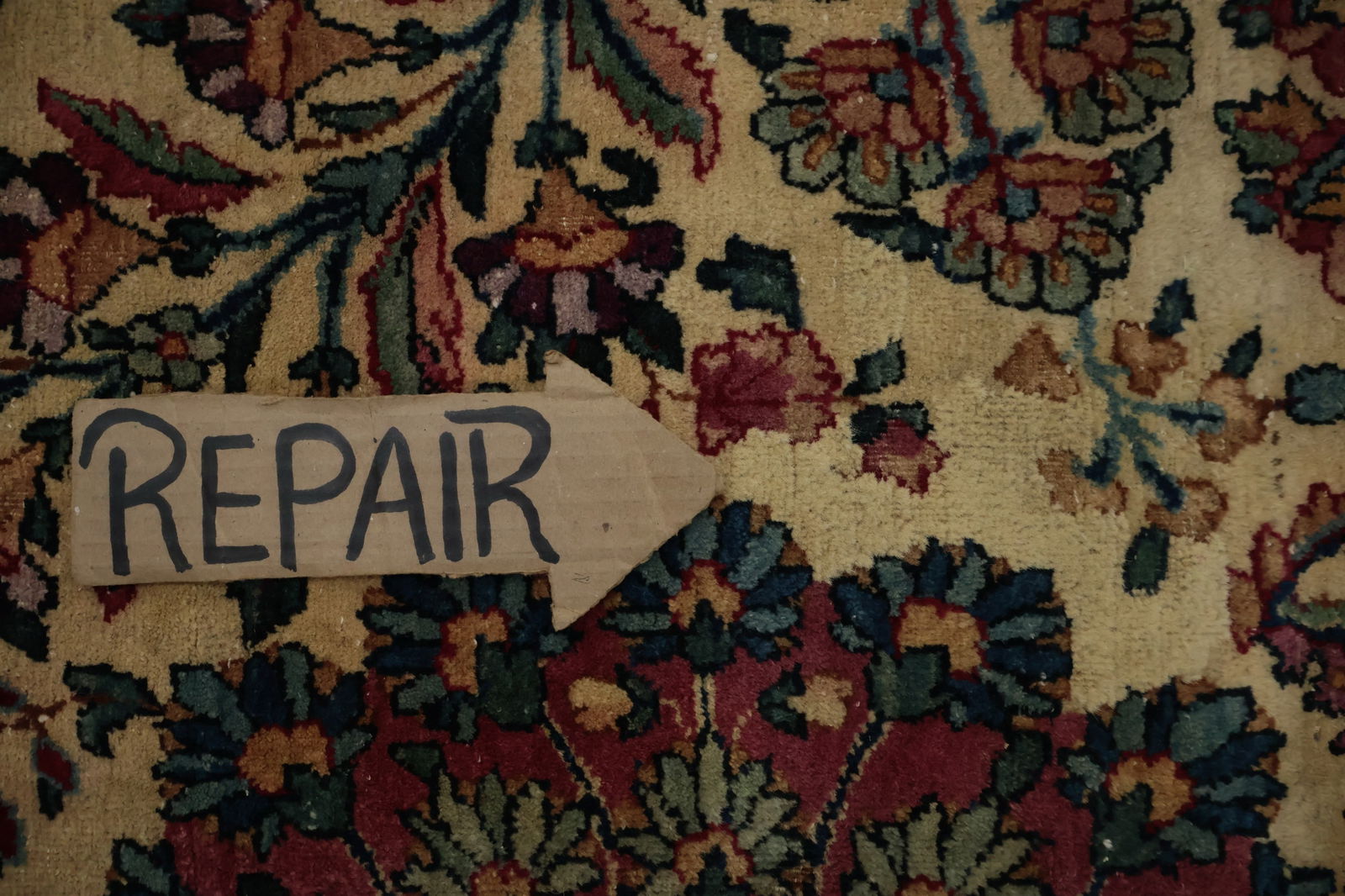 Antique Vegetable Dye Kerman Persian Large Rug 12x22 - 19