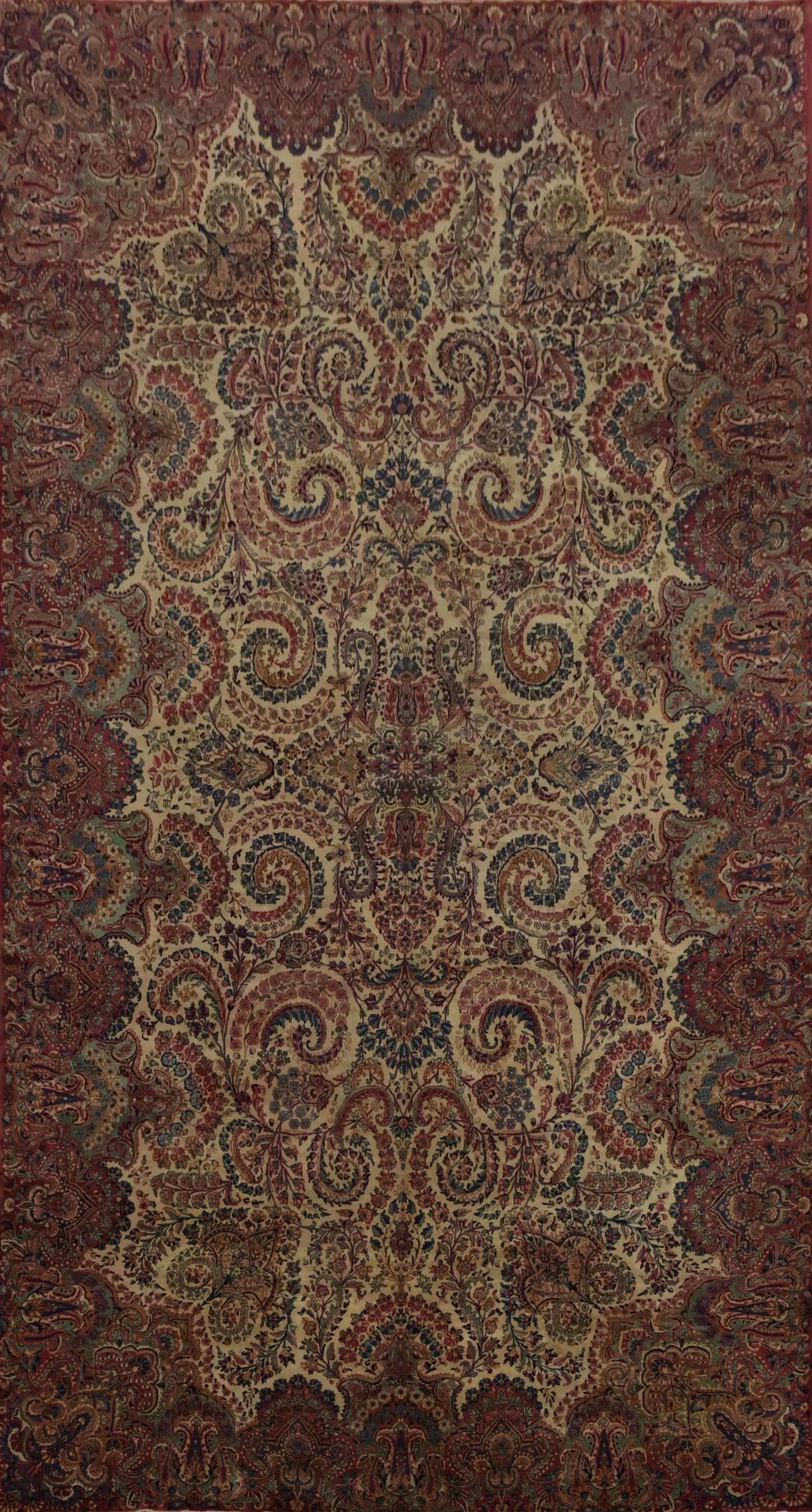 Antique Vegetable Dye Kerman Persian Large Rug 12x22 (1 of 20)
