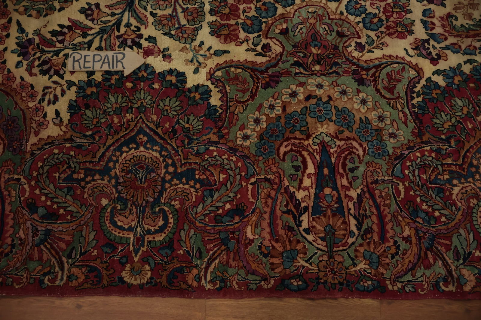 Antique Vegetable Dye Kerman Persian Large Rug 12x22 - 20